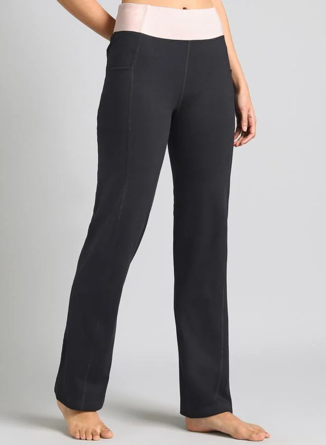 Cult Women Black Yoga Straight Fit Trackpants